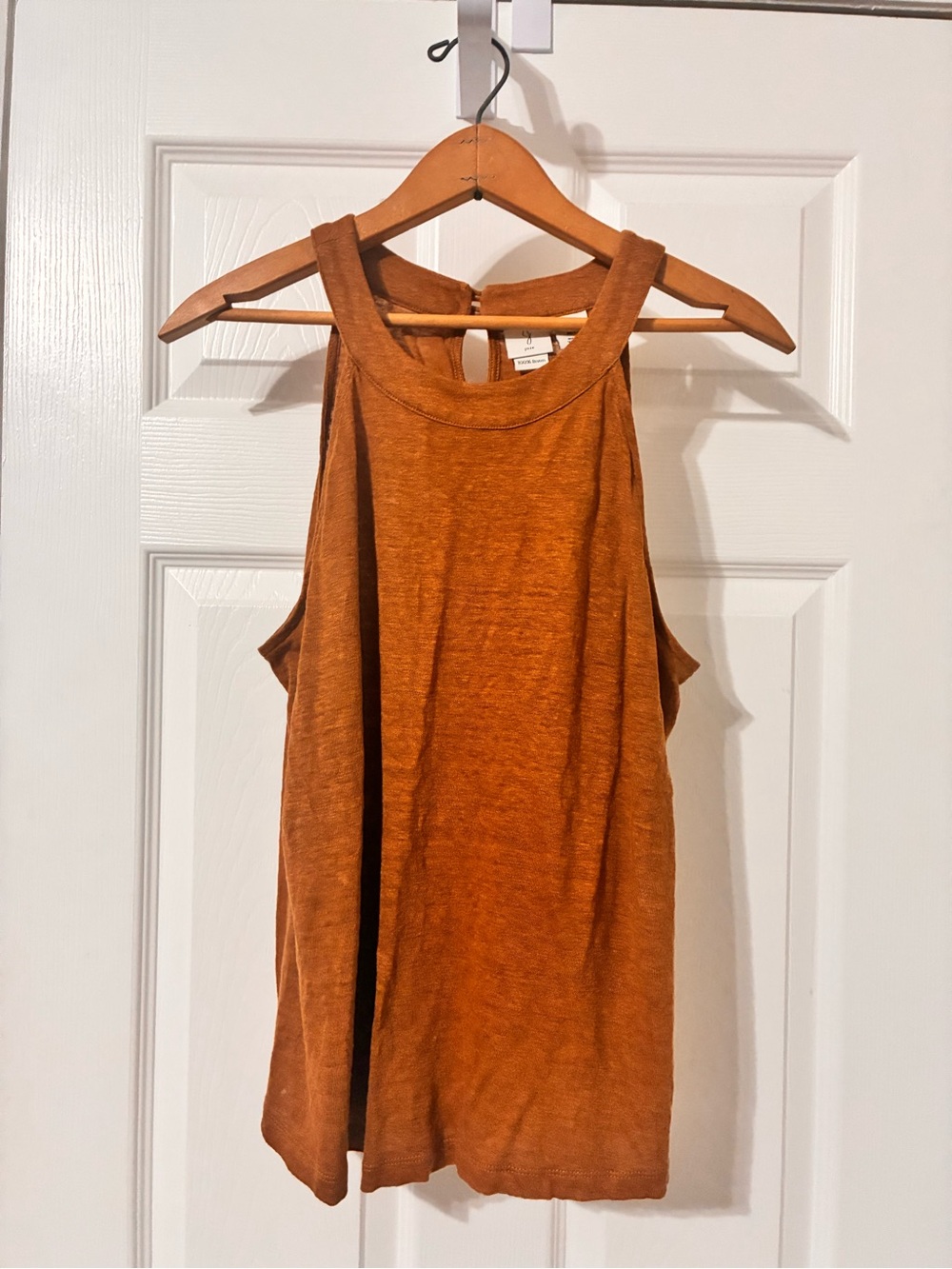 Joie Rust Halter Tank Top with keyhole detail Size Large 100% Linen